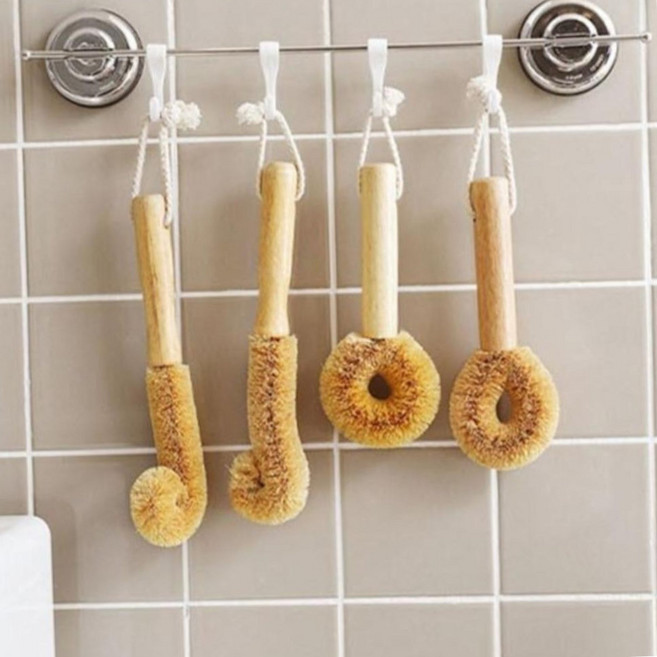 코코넛 브러쉬 천연 주방 설거지솔, 데일리 롱브러쉬, 1개, 1개