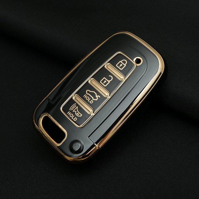 현대 아반떼MD 투싼IX 기아 모하비 모닝 쏘렌토 호환 스마트 차 키케이스 키홀더 TPU 키커버 리모컨, TA32(4버튼), 블랙