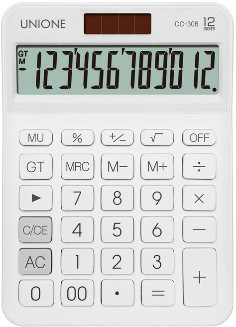 유니원 칼라 대형계산기 DC-308 카시오 DF시리즈 계산기, 화이트