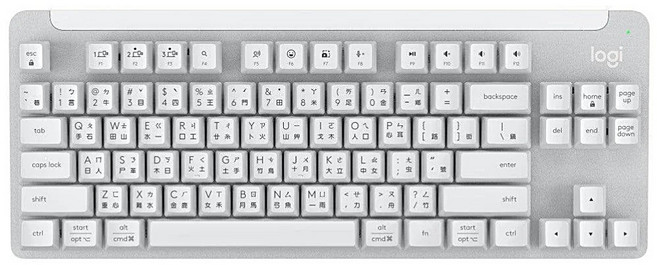 Logitech 羅技 K855 TKL 機械式無線鍵盤 - 多設備連接 無數字鍵, 白色, 白色