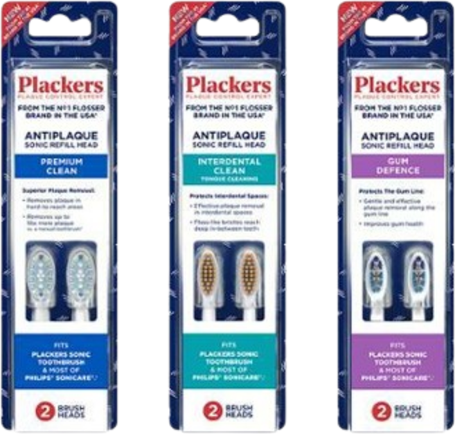 플랙커스 소닉 칫솔모 3종 중 택1 (프리미엄클린 치간클린 잇몸보호), 치간 클린 칫솔모 2개입, 1개