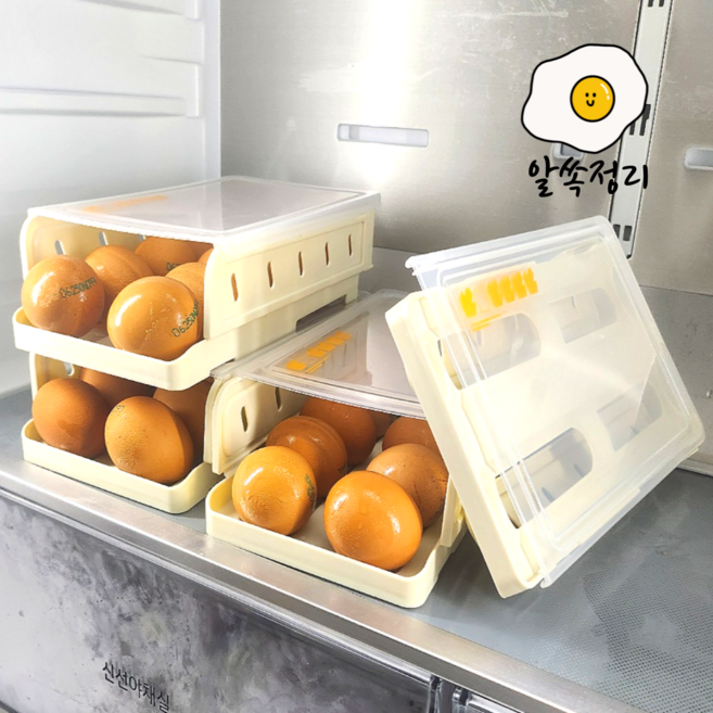 알쏙정리 접이식 냉장고계란트레이 계란트레이 슬라이딩 계란보관함, 1개