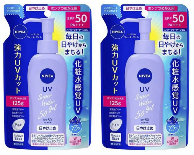 니베아 슈퍼 워터 젤 리필용, 2개, 125g