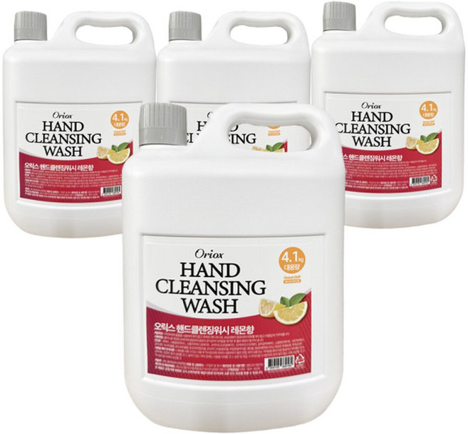 대용량 업소용 가정용 리필 오릭스 물비누 4.1KG x4개, 4개