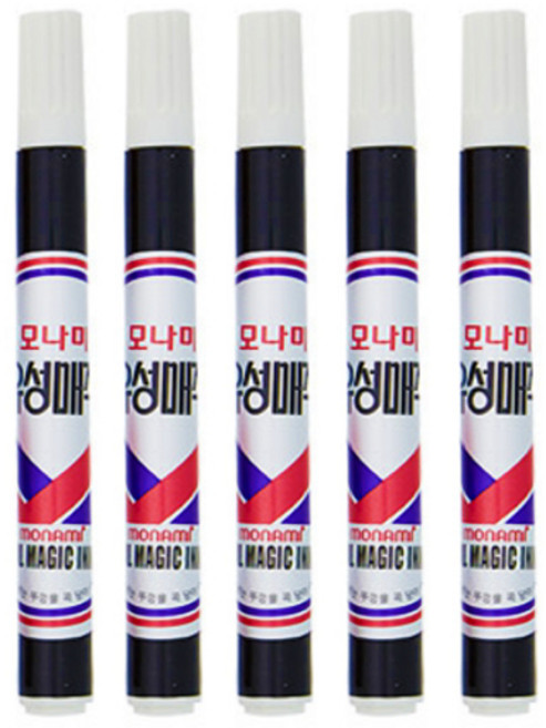 모나미 유성매직 단색 유성펜 마카펜, 5개, 검정