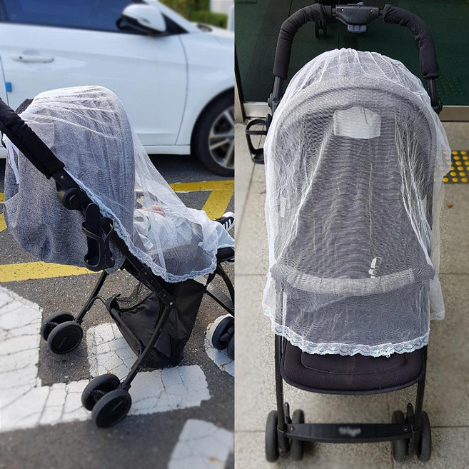 햇빛 벌레차단 망사 레이스 유모차덮개2P 유모차레이스 벌레방지