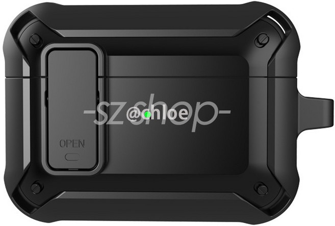 Airpods安全鎖開關保護殼, 黑色(含扣環),Airpods 3代, 1個