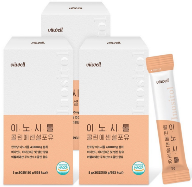 서우 비웰 콜린 미오 이노시톨 4000 엽산 비타민C 스틱 상큼한 레몬맛, 8개