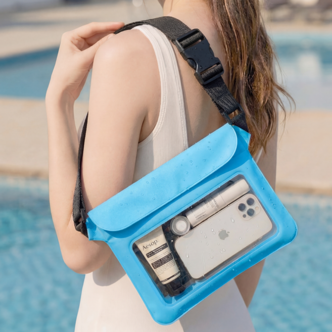 선물픽 물놀이 IPX8등급 핸드폰 방수팩, 1세트, 블루