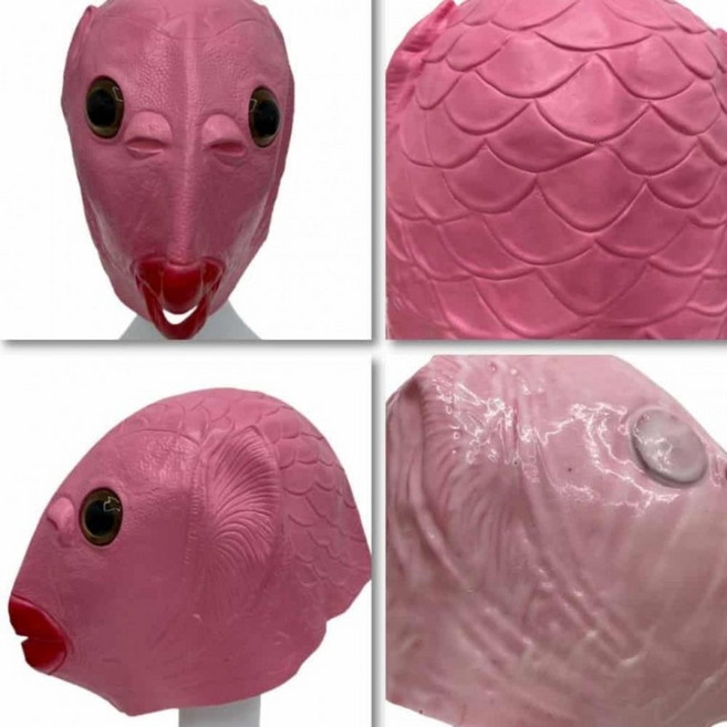 물고기 얼굴 가면(핑크) 졸업사진소품 얼굴가리개, 1개, 상세페이지 참조