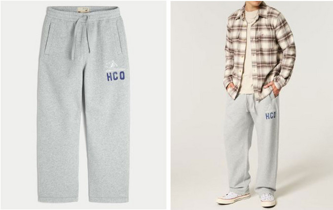 39. (뉴욕1) NEW 홀리스터 남자 VAULT RELEASE BAGGY 기모 긴바지 (HEATHER GREY)