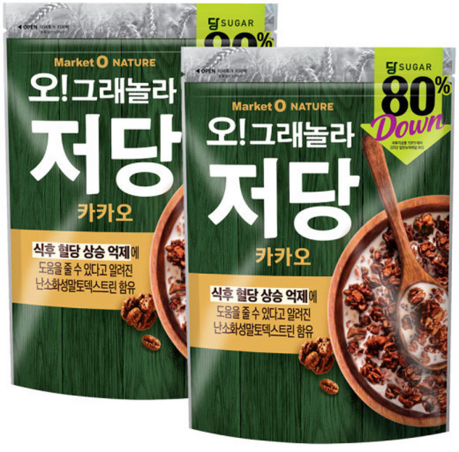 오리온 오그래놀라 저당 카카오 330g 2개, 2세트