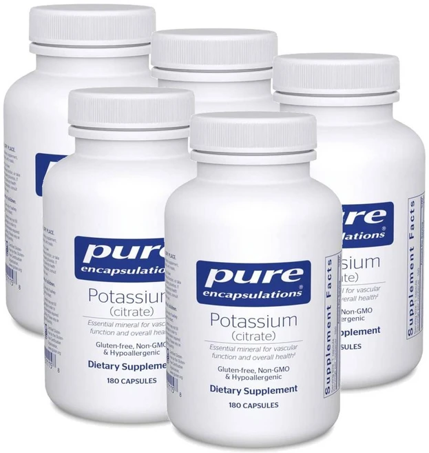 퓨어인캡슐레이션 포타슘 칼륨 (시트레이트) 캡슐 Pure Encapsulations Potassium (Citrate), 5개, 180정 - 쿠팡
