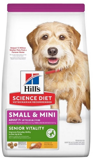【Hills 希爾思 SD】犬一般 7 小型及迷你老犬 高齡活力 狗飼料 3.5磅(1.58kg) - 青春活力老犬, 1個, 3.5磅(超取限3包), 1.58kg, 雞