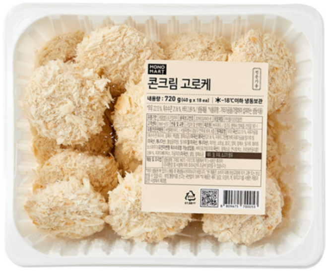 바이오마켓_모노키친 콘크림고로케 720g, 4개