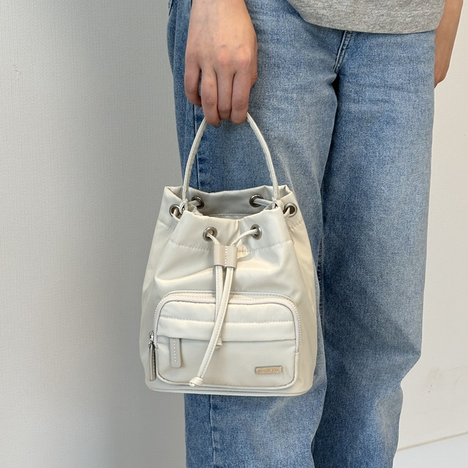 [국내정식매장] 캉골 가방 Kangol 데이 레트로코어 버켓백 3968 아이보리 크로스백 슬링백, ONE