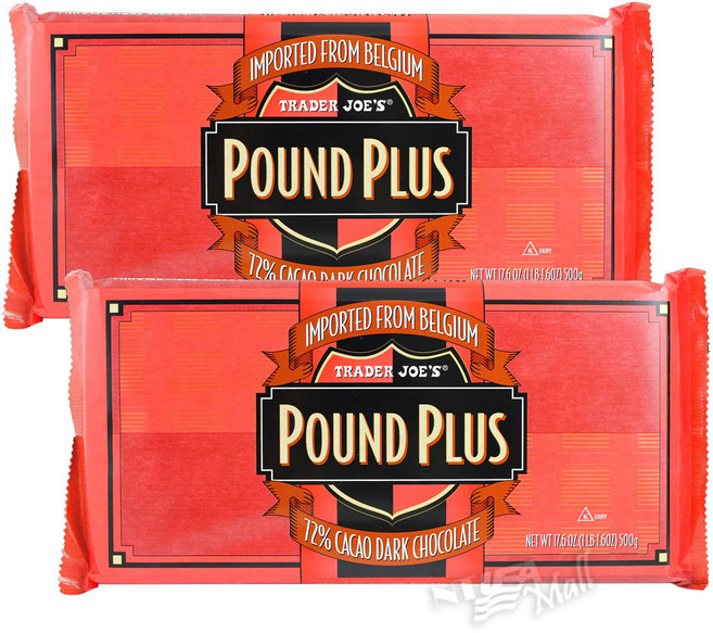 Trader Joe's 트레이더조 벨기에 수입 파운드 플러스 72% 카카오 다크 초콜릿 17.6oz(500g) 2팩, 2개, 500g