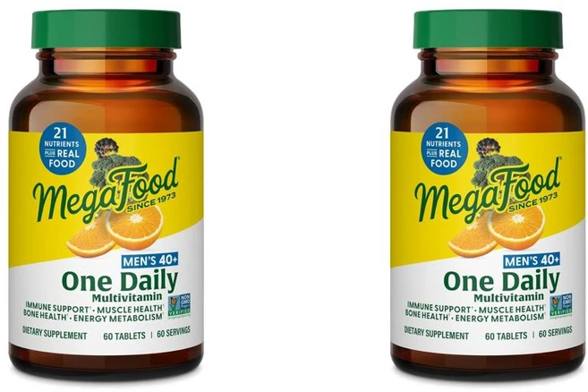 MegaFood Mens 40+ One Daily Multivitamin 메가푸드 멘 40+ 원 데일리 멀티비타민, 2개, 60정 - 쿠팡