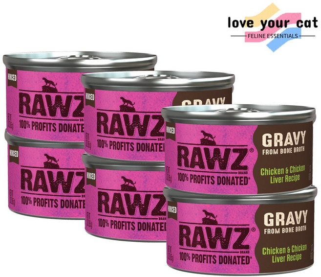 로우즈 그레이비 캣 캔, 6개, 닭