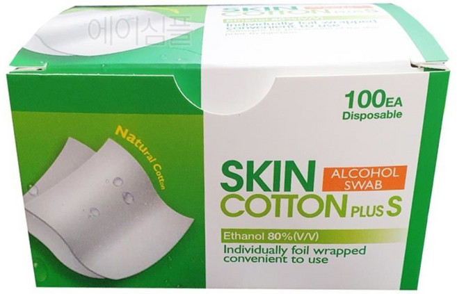 피부 상처 소독용 알콜 솜 알코올스왑 100P 가정용 응급 응급처치 부상 구급 업소용 구급용 멸균 드레싱, 1개
