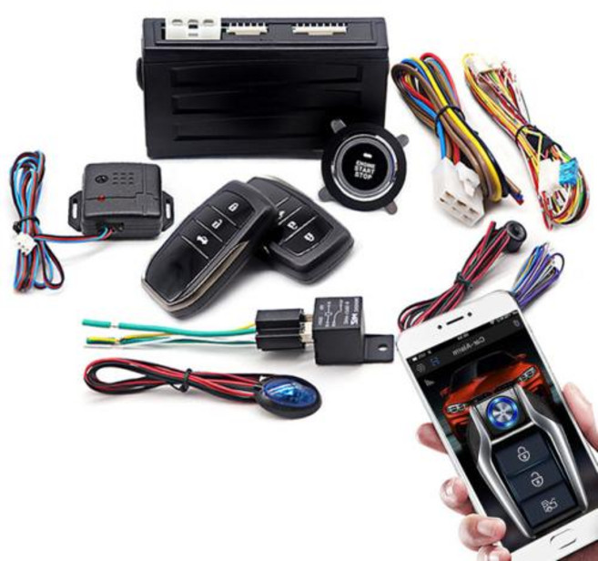 자동차원격시동 경보기 범용 자동차 알람 자동 시작 키리스 엔트리 시스템 차량용 원격 시동 키트 푸시 원 단추 정지 액세서리, 1) UTE-808(XBM), 1개