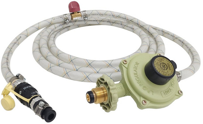 국산 4kg/h(2.80kPa) 가스압력조정기 LPG 호스 퀵커플러 중간밸브 세트, 9m, 1개