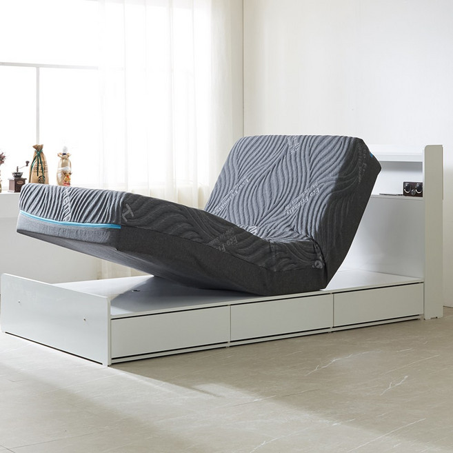 심포니 전동침대 모션베드 모션매트리스 s ss q 싱글 슈퍼싱글 리클라이너 모션침대, 화이트