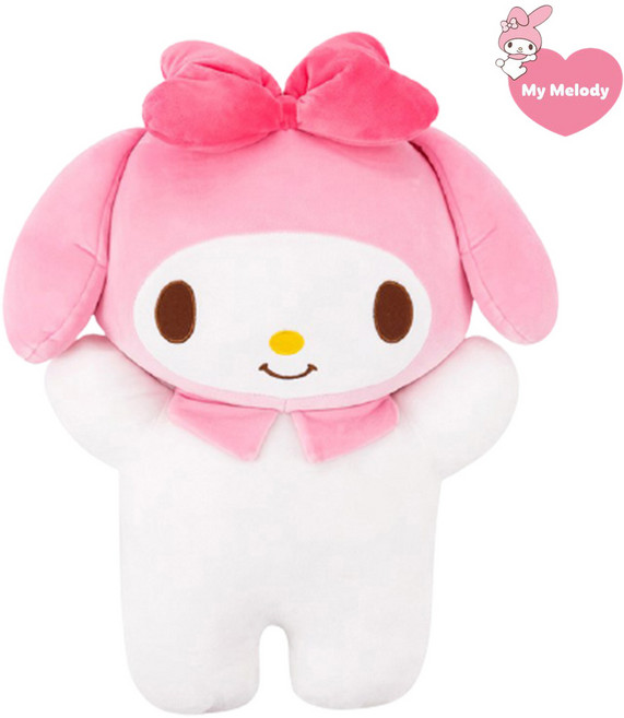 맥스토어 산리오인형 학사모 빼빼로 가방고리 동전지갑 캐릭터 봉제 인형, 마이멜로디 안아줘 쿠션, 1개