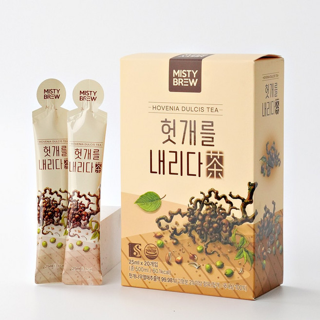 미스티브루 헛개를 내리다 국산차 액상차 스틱 건강차 허브차 무카페인 컨디션 지구자 항산화, 1박스, 20개입, 25g