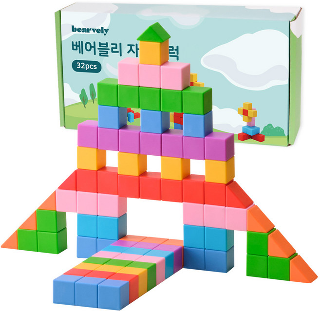 베어블리 자석 블록 큐브 교구 32pcs, 1세트