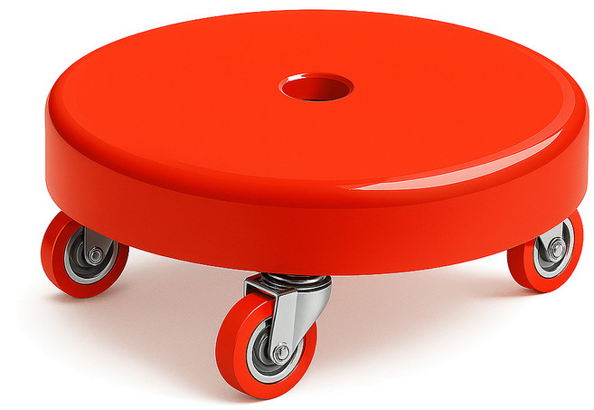 헤이미샤 무빙체어 앉은뱅이 이동식 무빙의자 작업 청소용 이동의자 (중형), 레드, 1개