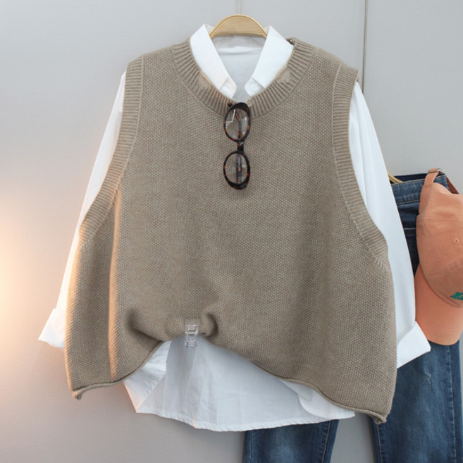 달콩 여성 빅사이즈 루즈핏 봄신상 프리다오버핏니트조끼