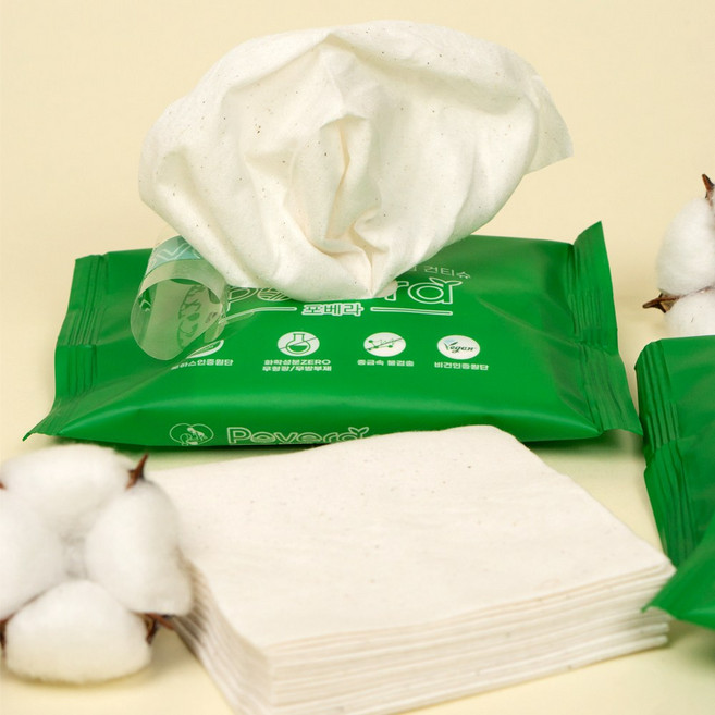 포베라 순면 안심 무표백 신생아 아기 건티슈 국내산 원단, 20개, 10매