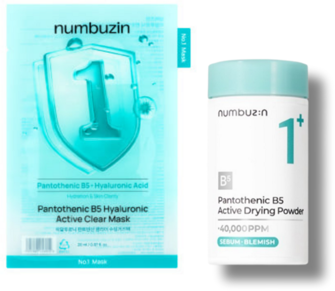 [트러블 스페셜 케어] 넘버즈인 1번 판토텐산 수딩 거즈팩 10매 + 액티브업 드레싱 파우더 7g 세트, 1개