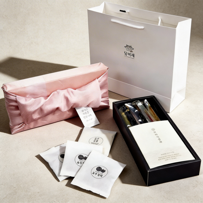 [호두정과 60g 포함] 담미재 도라지정과 콩가루 답례품 어버이날 선물세트 총 372g, 1세트