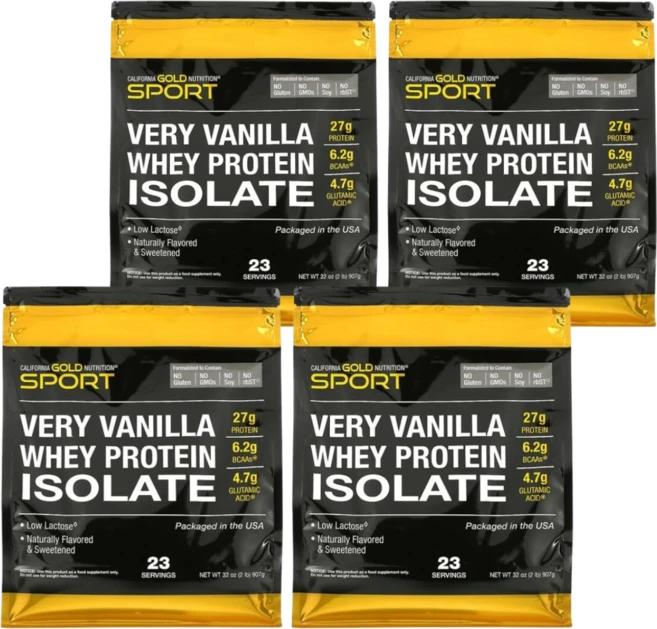캘리포니아 골드 뉴트리션 100% 분리유청단백질 베리 바닐라 맛 907g 4통, 4개 - 쿠팡