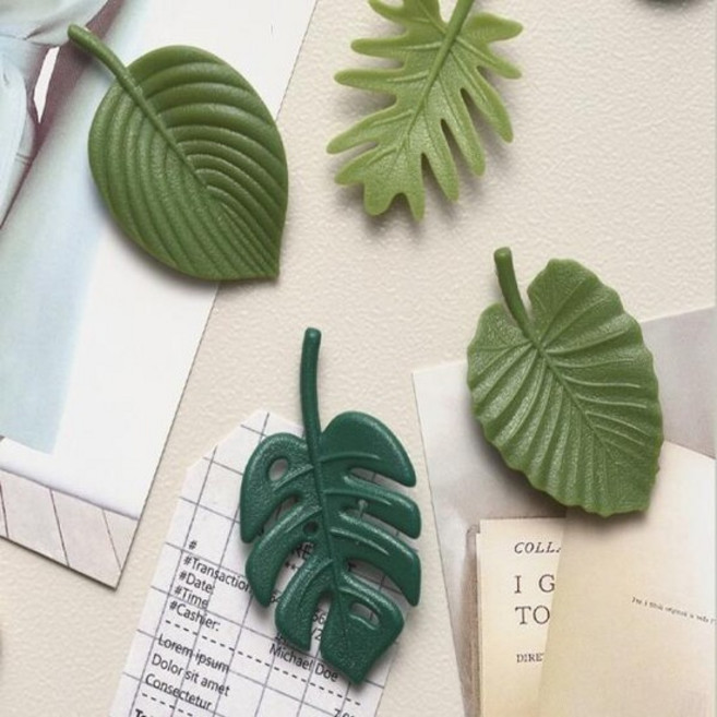 아트박스/문구앤토이스 열대 몬스테라 잎 모양4개 세트 냉장고 마그넷 자석