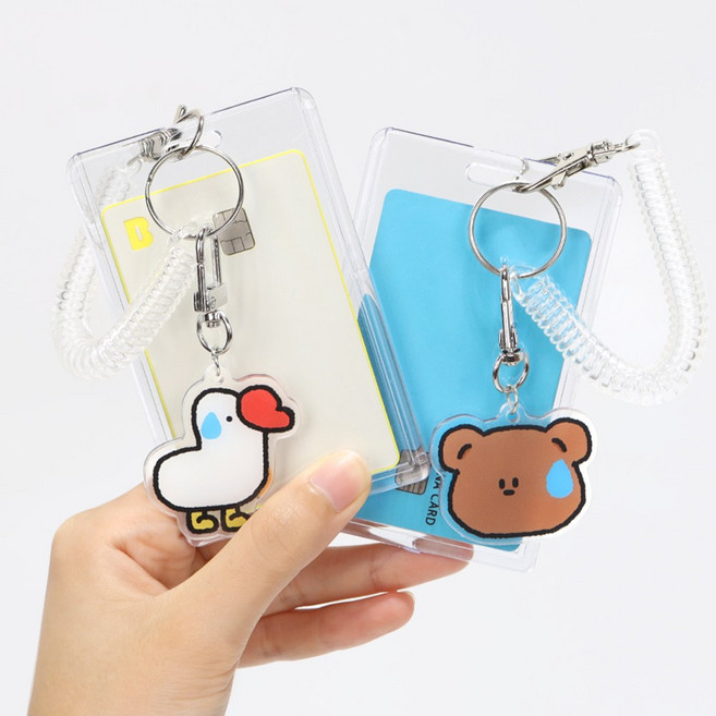 너스키니 동물농장 스프링 사원증 케이스 신분증 명찰 목걸이, 바둑이