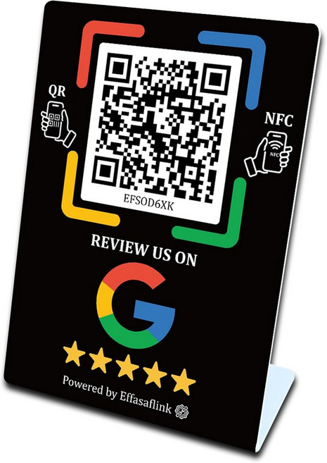 소셜 미디어 사인 스탠드에 NFC 및 QR 코드가 포함된 Goo리뷰 수수료 없음 비즈니스 리뷰 사용자 간단한 설정 월 모든 중소기업용, 1세트, Social 2-IG-3pcs