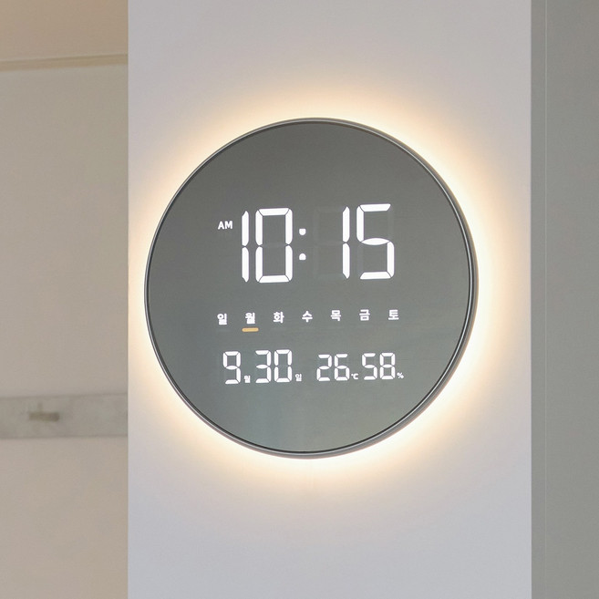 오더블유씨 와이파이 이클립스 무드등 LED 벽시계, OWD-1014WIFI (Ver.1)