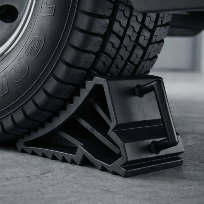 칼레오 차량 고임목 PP 버팀목 받침목 승용차 스토퍼 경사로 주차 밀림방지 1P, PP 고임목,블랙, 1개