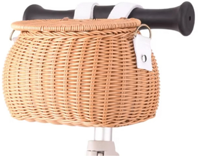 발통마켓 자전거 라탄 바구니 킥보드 핸들 가방, 1개, 연브라운