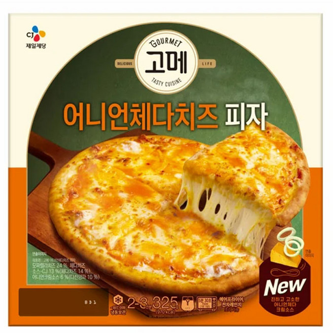 고메 어니언체다치즈 피자, 3개, 325g