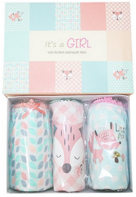 여아용 레이스밴드 삼각팬티 3종세트 밴드502 여우