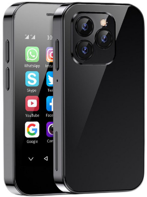 SOYES XS14 Pro 4GB RAM 128GB ROM 슈퍼 미니 스마트폰 4G LTE 3.0인치 화면 Android 12.0 옥타코어 프로세서 귀여운 소형 핸드폰 선물, Black