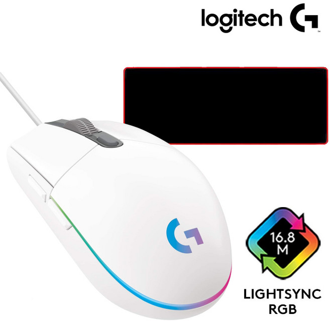 로지텍코리아 정품 로지텍G G102 2세대 게이밍 유선 마우스 PC방에디션 (화이트)+에이투비 마우스장패드 포함(병행X 해외직구X 판매자이름 에이투비 확인 후 구매요망), 화이트, 화이트 G102 PC방에디션 유선 마우스 (화이트)/장패드