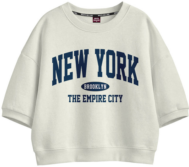 토르소 뉴욕엠파이어시티 세미크롭 오버핏 반팔 맨투맨