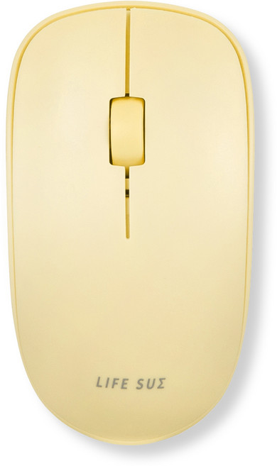 라이프썸 슬림 무소음 블루투스 마우스 (LFS-HA50) 동글 포함 3대기기 멀티페어링 인비저블 옵티컬 방식, 레몬타르트
