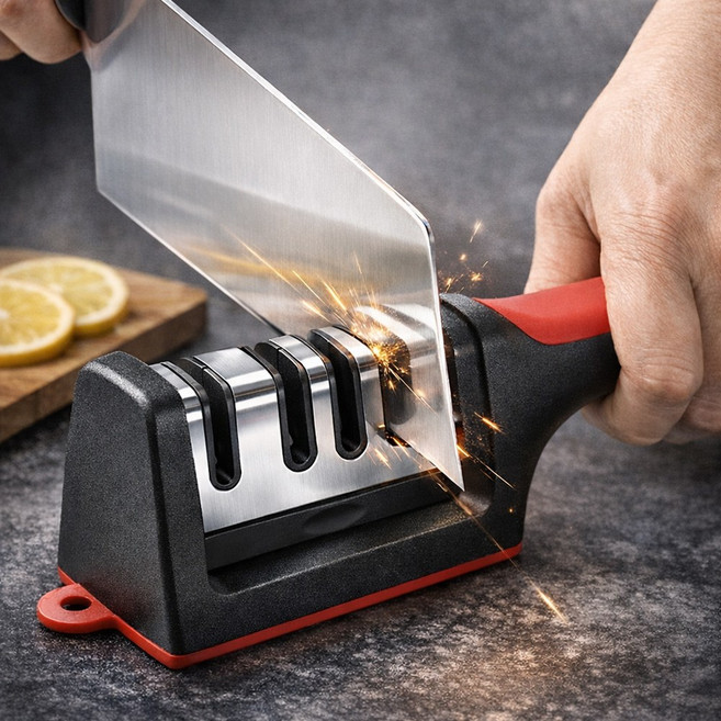 모르닉 멀티 논슬립 칼갈이 가위갈이 가정용 주방용 샤프너, 1개, 샤프블랙