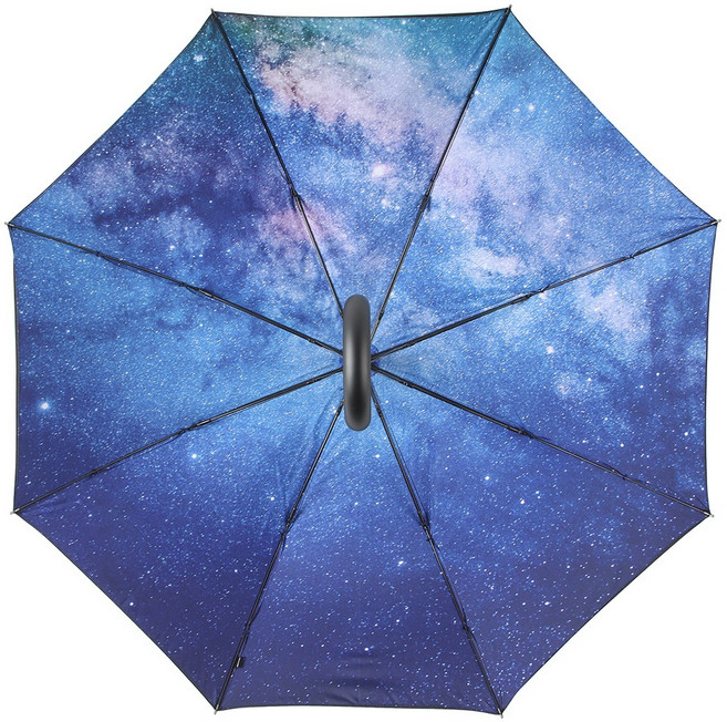 은하수 밤하늘 프린트 양면우산 65cm 중대형 1단 장우산 감성 오로라 자동우산